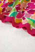 Floral Tie Strap Ricrac Trim A Line Flowing Maxi Dress